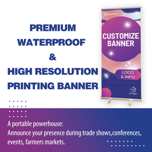 Tùy chỉnh có thể thu vào biểu ngữ triển lãm thương mại triển lãm kéo lên có thể thu vào cuộn lên biểu ngữ đứng với logo tùy chỉnh in - Product Image 3