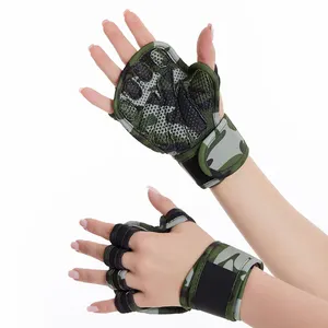 THYFIT-Guantes de silicona para ciclismo, guantes de medio dedo para gimnasio y fitness