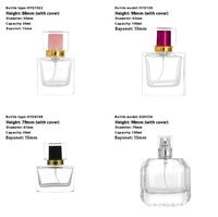 Le fabricant vend des flacons de parfum en verre de haute qualité de 30 ml, 50 ml et 100 ml avec couvercle
