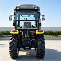 Tractor Agrícola con Ruedas Equipado con Hoja Topadora y Rotocultivador