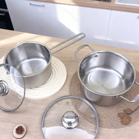 Lot de 2 ustensiles de cuisine en acier inoxydable à fond plat pour la cuisine à la maison.