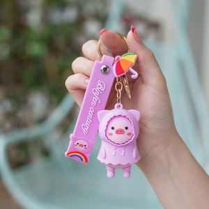 Custom Designer PVC Rubber Light Keychain Pig Farm Kawaii Cartoon Decorations Small Gift <b>Bag</b> <b>Charms</b> Pendant Cute Key Rings - Product Image 3