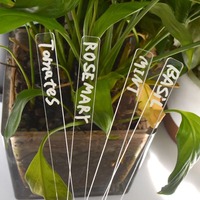 Transfrontalier acrylique Transparent extérieur étiquette marqueur plante signe blanc bricolage jardin légumes Classification présentoirs