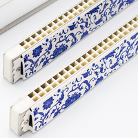 Kongsheng Blue White 24-Hole Polyphonic Octave Harmonica in C Key Professional for Adults Durable & Eco-Friendly 2410PS