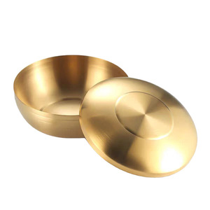 Stainless Steel Bowl Set Gold Plated Stackable Design For Home Kitchen Use - Product Image 2