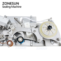 ZONESUN ZS-FH020 Scelleuse de bureau semi-automatique à servomoteur pour boîtes de conserve et bouteilles, avec application de ruban adhésif sur tout le contour