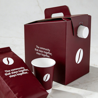 Boîte distributrice de café jetable personnalisée 96 oz en carton rigide isolé avec poignée et couvercles