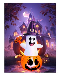 Lớn Halloween bí ngô Inflatable trang trí cửa sổ trang trí nội thất thổi lên ma thuật hat bí ngô Inflatable cho ngoài trời trong nhà - Product Image 6