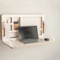 Station de travail multifonctionnelle Solution d'économie d'espace Bureau pliable pour ordinateur portable Bureau mural pliable en bois massif pour la maison
