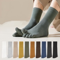 Chaussettes à cinq doigts en pur coton antibactériennes, absorbant la transpiration, sans coutures, désodorisantes et anti-frottement