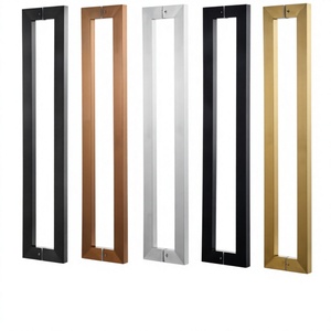 Electroplated Sealed-glaze Stainless Steel <strong>Door</strong> Handlefingerprint-resistant; Glass <strong>Door</strong> Handle; Square-tube <strong>Door</strong> <strong>Knob</strong>; <strong>Door</strong> - Product Image 1