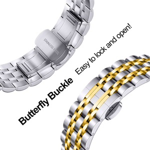 Bracelet intelligent à sept rangées de 20 mm, 22 mm, 14 couleurs, bracelet en acier inoxydable de luxe pour montres Samsung, <span class=keywords><strong>HUAWEI</strong></span>, Amazfit, Garmin - Product Image 3