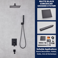 Ensemble de douche intelligent gris anthracite mural avec jets de pluie, jets latéraux et douchette à main pour salle de bain