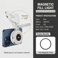 Mini lampe LED magnétique d'extérieur, batterie 400 mAh, pliable, luminosité réglable, trois modes de couleur, multifonctionnelle