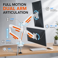 Support de moniteur ergonomique à ressort mécanique avec gestion des câbles pour bureau et télétravail