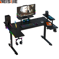 Bureau de jeu réglable Beisijie, nouveau modèle, RGB, pour ordinateur, électrique, en forme de U, grande table