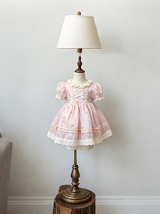 Vestito Lolita Rosa in Pizzo Senza Maniche a Mezza Lunghezza per Bambine, Nuova Collezione Estate 2026, Morbido e Confortevole, Elegante Abito da Principessa per il Primo Compleanno - Product Image 2