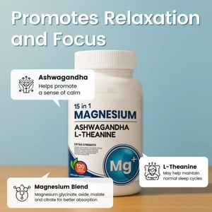 120 Cápsulas de Complejo de Magnesio 15 en 1 con Ashwagandha y L-Teanina para la Relajación Muscular, el Sueño y el Sistema Inmunitario en Adultos - Product Image 3