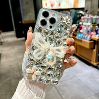 Coque de téléphone en TPU antichoc pour filles et femmes, avec paillettes de cristal et motif papillon, pour 16 Pro Max, nouveauté 2025