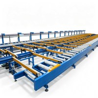 Table de refroidissement pour extrusion d'aluminium 1650T, 65KW, 380V, avec table de dévidage PLC et ligne de convoyage avec tireur pour le marché africain