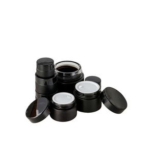 Pot cosmétique rechargeable en plastique PET noir de qualité alimentaire avec couvercle à vis et logo personnalisable pour crème, lotion, poudre 50ml-500ml - Product Image 2