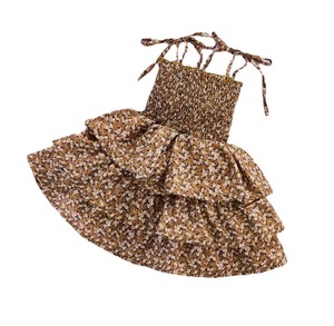 Abbigliamento per bambini abito da ragazza estate stampa completa piccola gonna stile principessa fiore rotto gonna torta bambina piccola e media taglia - Product Image 1