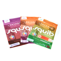 Feuille d'aluminium thermoscellée imprimée sur mesure Bonbons gommeux lyophilisés Doypack Pochette debout Sacs d'emballage alimentaire avec fenêtre transparente
