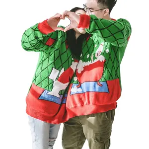 Kerst Ugly Sweater Stellen Moet-Hebben Kerstman Aangepaste Thuis Pak Jurk Up Super Zachte Dubbele Pak Nsb