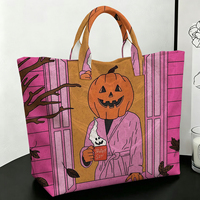 Sac fourre-tout en PVC rose tête de citrouille d'Halloween, imperméable, transparent, style gelée, sac de plage, pochette fourre-tout, sacs à main à nœud, sac de rangement