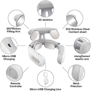 प्रचार छूट कंधे मालिश कंपन 4 सिर गर्मी मांसपेशियों में कम आवृत्ति वाली इलेक्ट्रिक पल्स शियात्सु गर्दन मालिश - Product Image 4