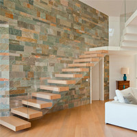 Escalier droit moderne en acier galvanisé pour villa extérieure haut de gamme Prima Wholesale, grandes marches, garde-corps en verre, durable, prix abordable