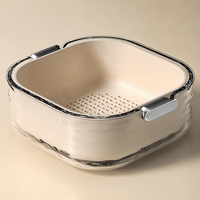 Ensemble de paniers égouttoirs ondulés double couche en plastique et aluminium avec larges poignées, réutilisables, compatibles lave-vaisselle, pour fruits et légumes