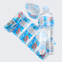 Étiquettes thermorétractables en PVC imprimées avec logo personnalisé pour les bouteilles d'eau, de jus et de vodka