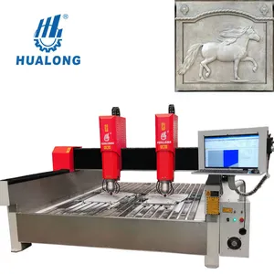 Hualong Machinery CNC Engraver Hlsd-2030 Glass Lettering Granite Marble Stone Engraving Milling Carving Machine with Double Head