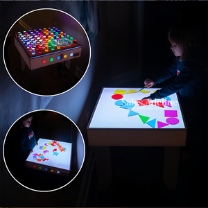 Table sensorielle LED à changement de <span class=keywords><strong>couleur</strong></span>, table d'apprentissage LED multifonction pour la thérapie d'intégration sensorielle et le soutien de l'autisme - Product Image 4