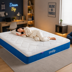 UniZip by <b>EZ</b> <b>Bed</b> 25cm Pocket Spring Mattress brings reliable pocket spring comfort firm support and practical zipper functional - Product Image 1
