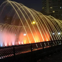 Fontaine interactive préférée des enfants avec éclairage RGB/laser, en acier inoxydable, programmation personnalisable, étanche IP68, pour parc public