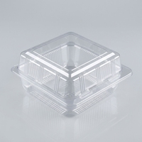 Conteneur alimentaire jetable en plastique PET à clapet avec couvercle à fermeture sécurisée pour salades de fruits, sushis, mini-burgers – Utilisation polyvalente à emporter