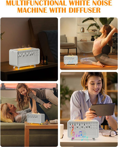 Máquina de sonido inteligente para dormir en el hogar con difusor de aire de llama, humidificador, altavoz Bluetooth, luz nocturna, difusor de aceite esencial para Bedr - Product Image 6