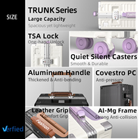 Ensemble de 3 valises rigides avec cadre en aluminium, serrure TSA, porte-gobelet, port de charge USB, logo personnalisé, valise de voyage durable de grande taille
