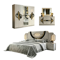 Ensemble de meubles de chambre à coucher de luxe complet en gros de Chine, suite de lit king size, cadre en bois double, ensemble de meubles de chambre à coucher modernes turcs