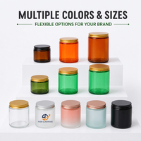 Ventes en gros de pots à bougies en verre coloré avec couvercles, contenants à bougies teintés ambre pour la fabrication de bougies parfumées, logo personnalisé OEM