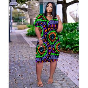 LQ Series Personnalisé Impression Numérique Motif LOGO Robes Personnalisées Femmes Africain Casual Summer Dress Loose T Shirt Dress - Product Image 4