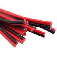Câble de haut-parleur audio rouge noir isolation en PVC double câble ruban plat 12/14/16AWG 2*1.5mm/2.5mm fil de cuivre/CCA toronné pour Dubaï