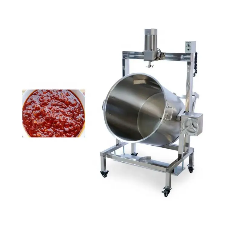 Mesin pembuat pasta tomat segar panci masak saus tomat dengan Mixer