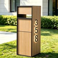 Boîte aux lettres solaire personnalisée en usine avec éclairage LED, étanche, imprimée UV, pour usage extérieur, jardin, villa, rue, usage commercial