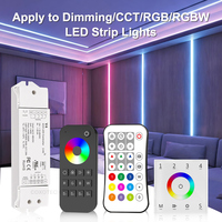 Contrôleur LED RVBWW VP V4 RT4 R14 RF sans fil 2.4G DC12-48V 4 canaux 5A avec télécommande tactile pour bande lumineuse RGB CCT, variateur 4 zones et scènes