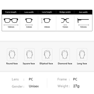 Bán hàng nóng biểu tượng tùy chỉnh unisex vuông quá khổ độc giả máy tính lão thị kính mắt đàn ông phụ nữ Kính đọc sách - Product Image 2