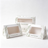 Boîtes rigides personnalisées en papier d'art imprimé avec fenêtre triangulaire et revêtement UV, cartons jetables pour boissons, idéales pour les cadeaux de thé aux herbes