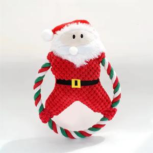All'ingrosso giocattoli all'ingrosso del cane di natale di Babbo Natale giocattolo cigolante di peluche aiuto calmante per i cani su misura - Product Image 1